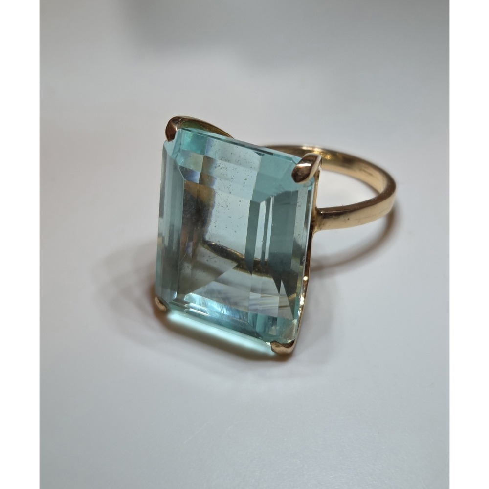1950s-60s  14k Yellow Gold Maximino Emerald‎ Cut Cocktail Ring Size 7 Brazilian - Picture 11 of 13